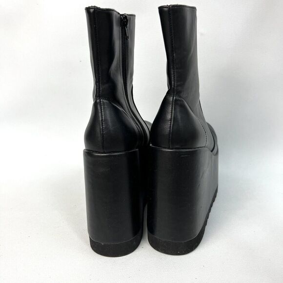 Current Mood Boots Women's 7 Black Platform Chunky Lug Sole Goth Emo Punk Grunge - Picture 4 of 11